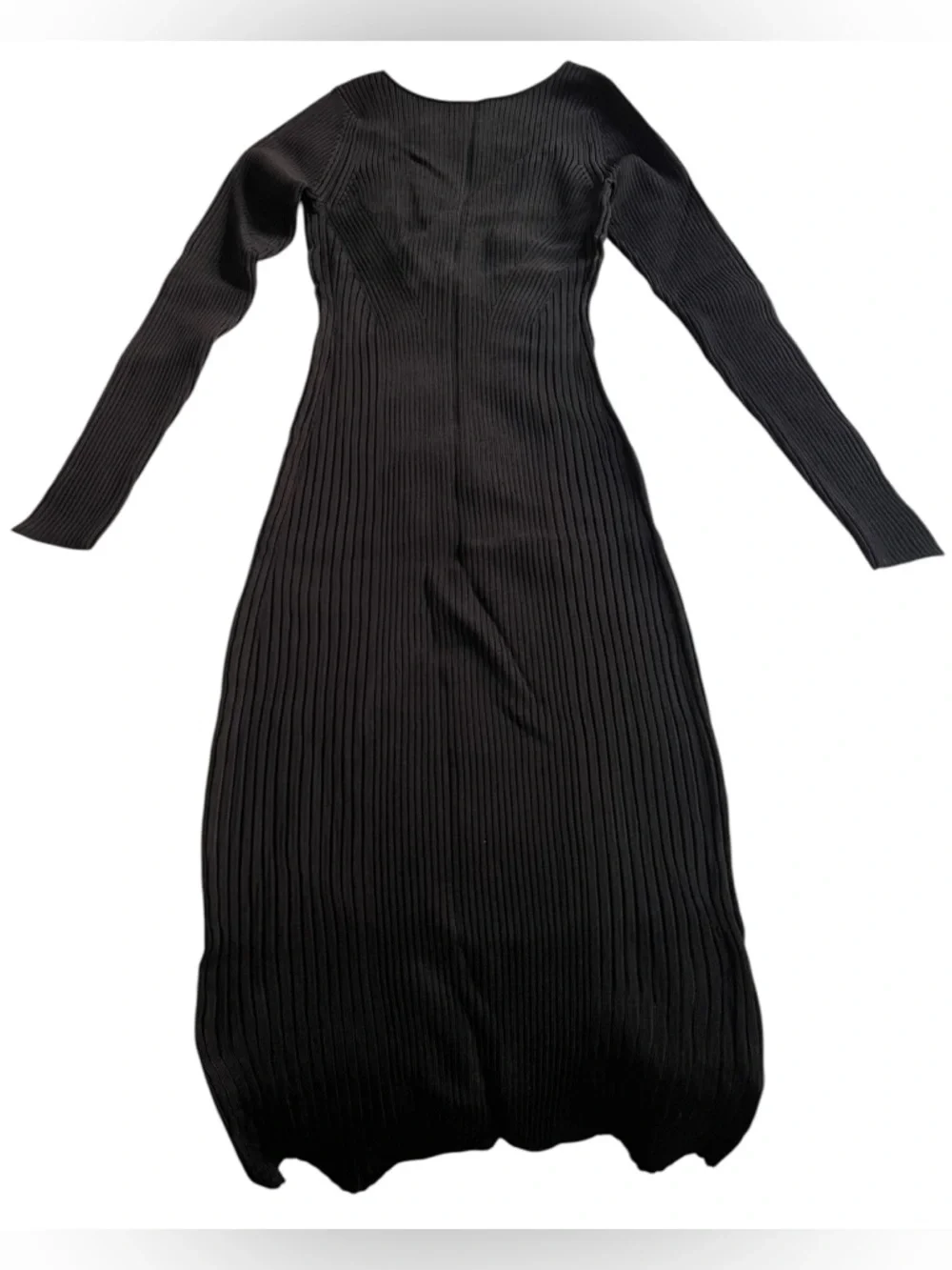 Banana Republic Ines Scoop-back Black Ribbed Backless Midi Dress - Picture 6 of 9